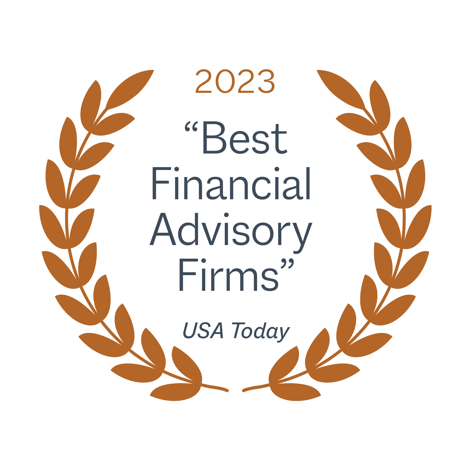 Award Emblem USA Today Best Financial Advisory Firms 2023