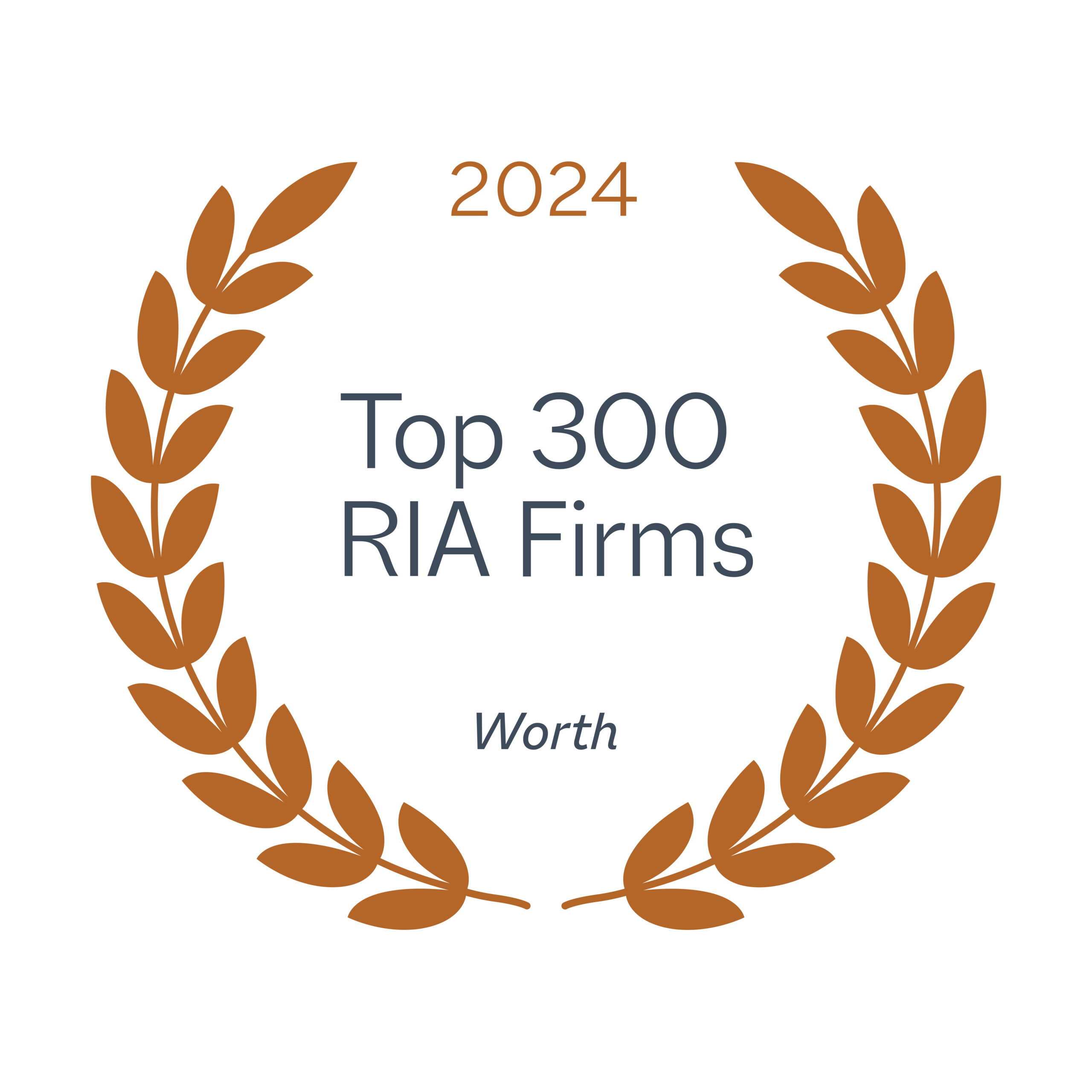 Awards laurels for website Worth Top 300 RIA Firms scaled 1