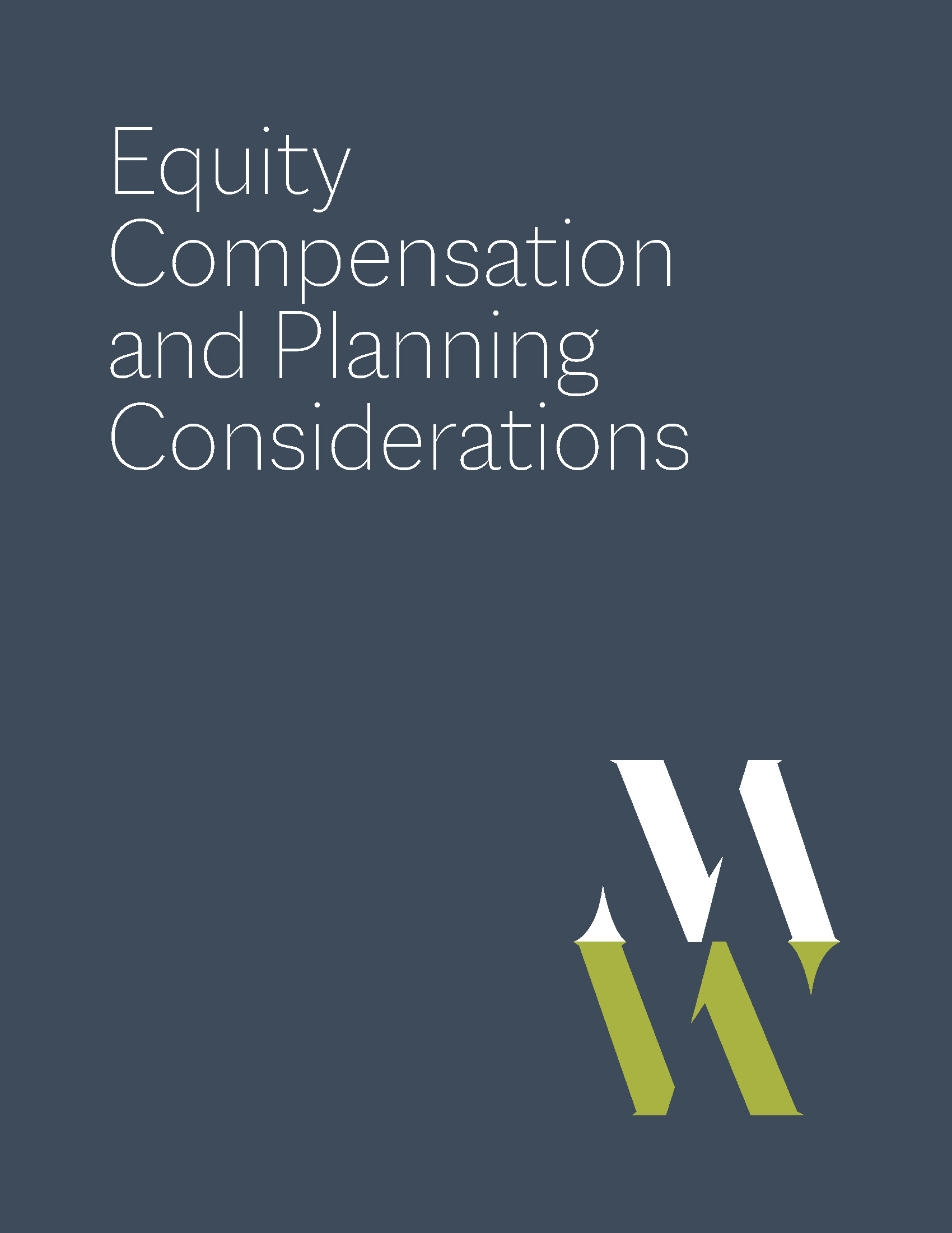 Equity Compensation and Planning Considerations Guide book Cover Page