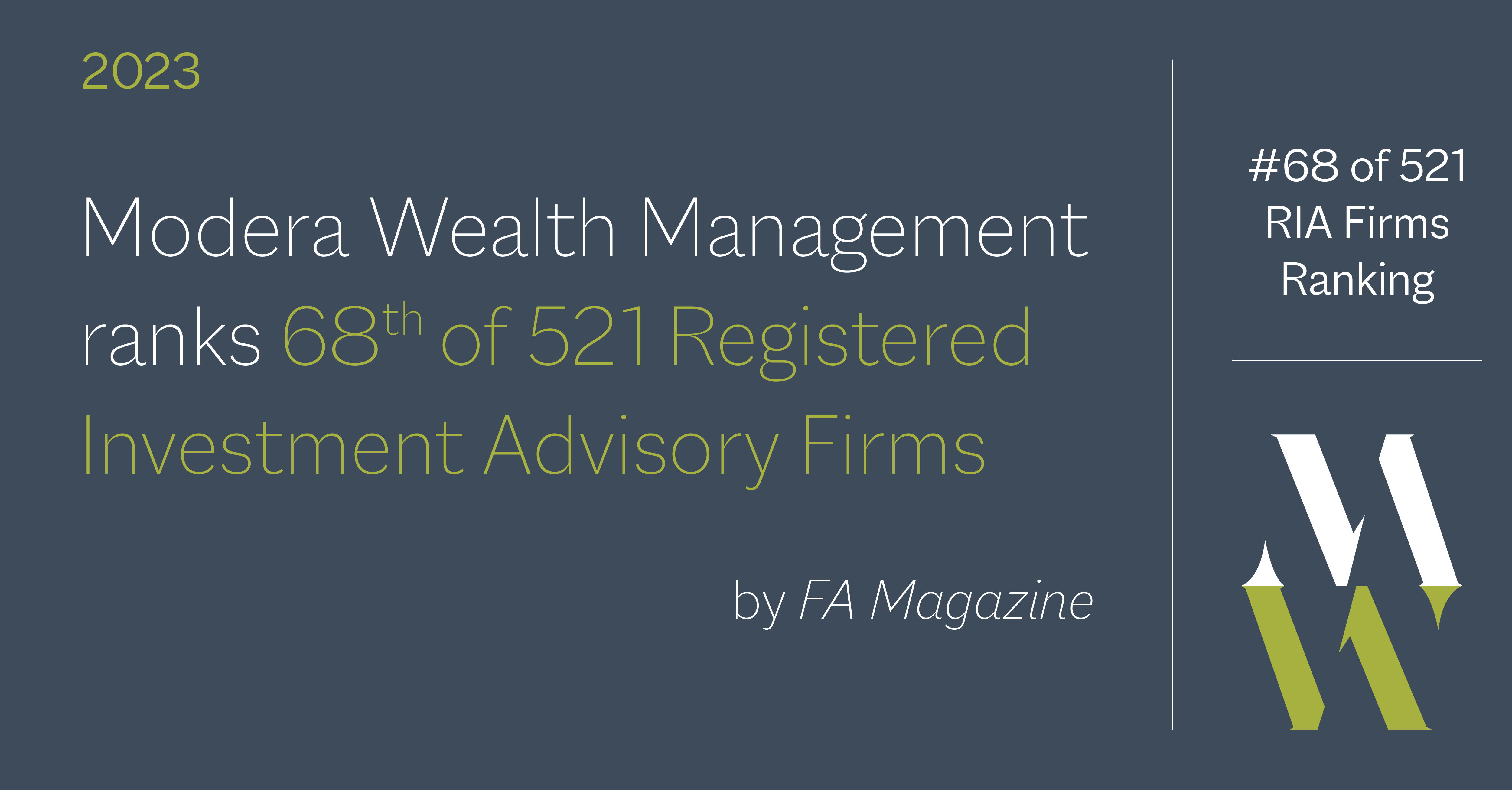 Modera Wealth Management Listed in Financial Advisor (FA) Magazine’s