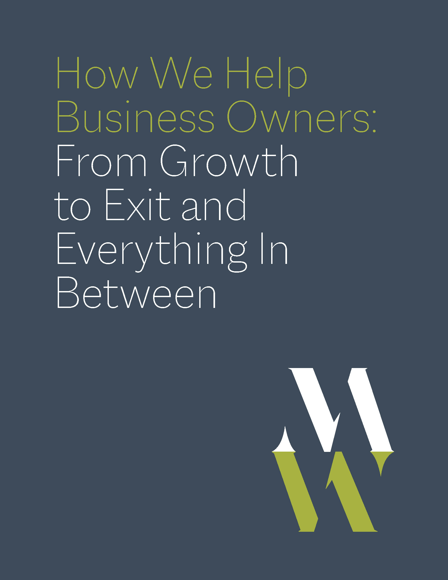 How We Help Business Owners From Growth to Exit and Everything In Between